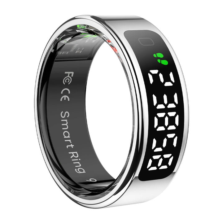 Premium Smart Ring with Touch Display – Activity Tracking Ring with Wireless Charging, 5ATM Waterproof Design for Men and Women