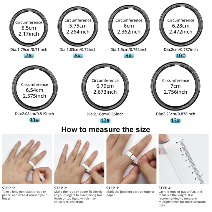 Premium Smart Ring with Touch Display – Activity Tracking Ring with Wireless Charging, 5ATM Waterproof Design for Men and Women