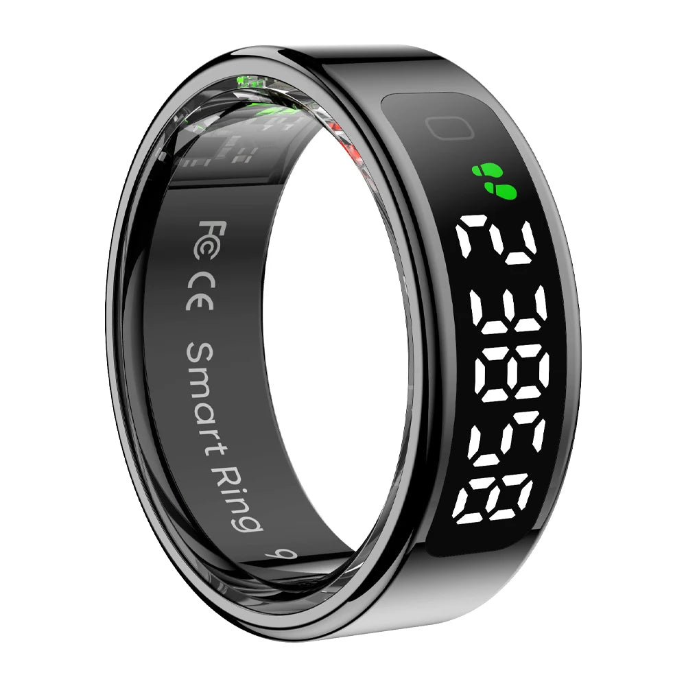 Premium Smart Ring with Touch Display – Activity Tracking Ring with Wireless Charging, 5ATM Waterproof Design for Men and Women