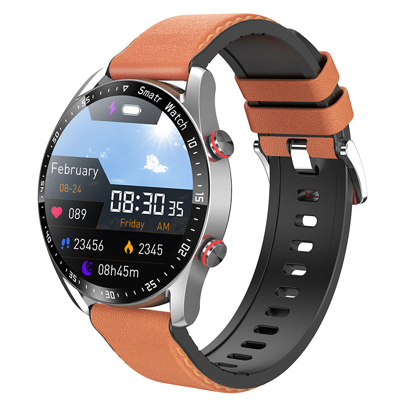 Premium Smartwatch for Men – Bluetooth Calling, 390mAh Battery, IP68 Waterproof, Fitness & Health Tracking, Music Player, Voice Assistant, 32GB Large Memory, Sports Modes, Customizable Watch Faces
