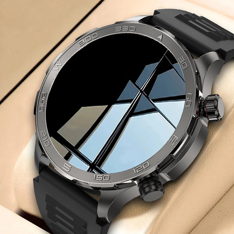 Premium Smartwatch for Men – Bluetooth Calling, 390mAh Battery, IP68 Waterproof, Fitness & Health Tracking, Music Player, Voice Assistant, 32GB Large Memory, Sports Modes, Customizable Watch Faces