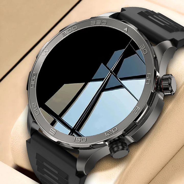 Premium Smartwatch for Men – Bluetooth Calling, 390mAh Battery, IP68 Waterproof, Fitness & Health Tracking, Music Player, Voice Assistant, 32GB Large Memory, Sports Modes, Customizable Watch Faces