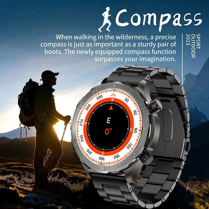 Premium Smartwatch for Men – Bluetooth Calling, 390mAh Battery, IP68 Waterproof, Fitness & Health Tracking, Music Player, Voice Assistant, 32GB Large Memory, Sports Modes, Customizable Watch Faces