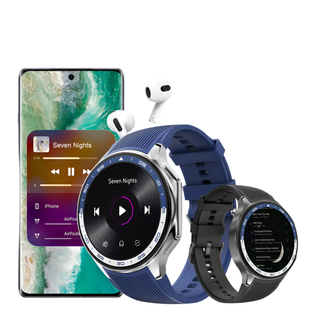 Premium Smartwatch for Men – Bluetooth Calling, 390mAh Battery, IP68 Waterproof, Fitness & Health Tracking, Music Player, Voice Assistant, 32GB Large Memory, Sports Modes, Customizable Watch Faces