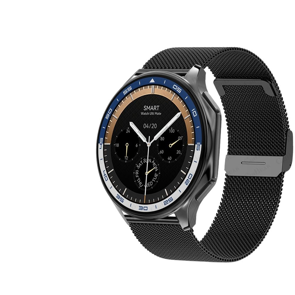 Premium Smartwatch for Men – Bluetooth Calling, 390mAh Battery, IP68 Waterproof, Fitness & Health Tracking, Music Player, Voice Assistant, 32GB Large Memory, Sports Modes, Customizable Watch Faces