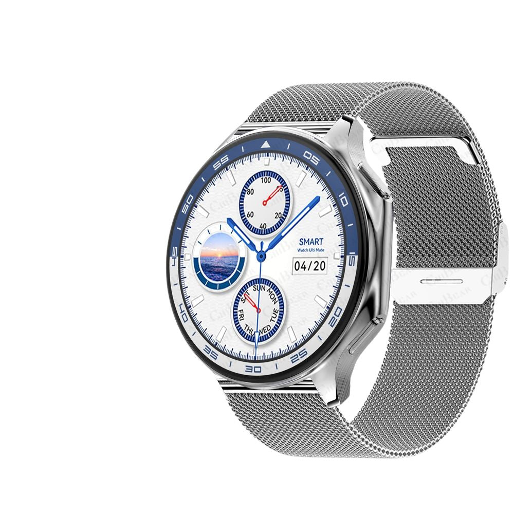 Premium Smartwatch for Men – Bluetooth Calling, 390mAh Battery, IP68 Waterproof, Fitness & Health Tracking, Music Player, Voice Assistant, 32GB Large Memory, Sports Modes, Customizable Watch Faces