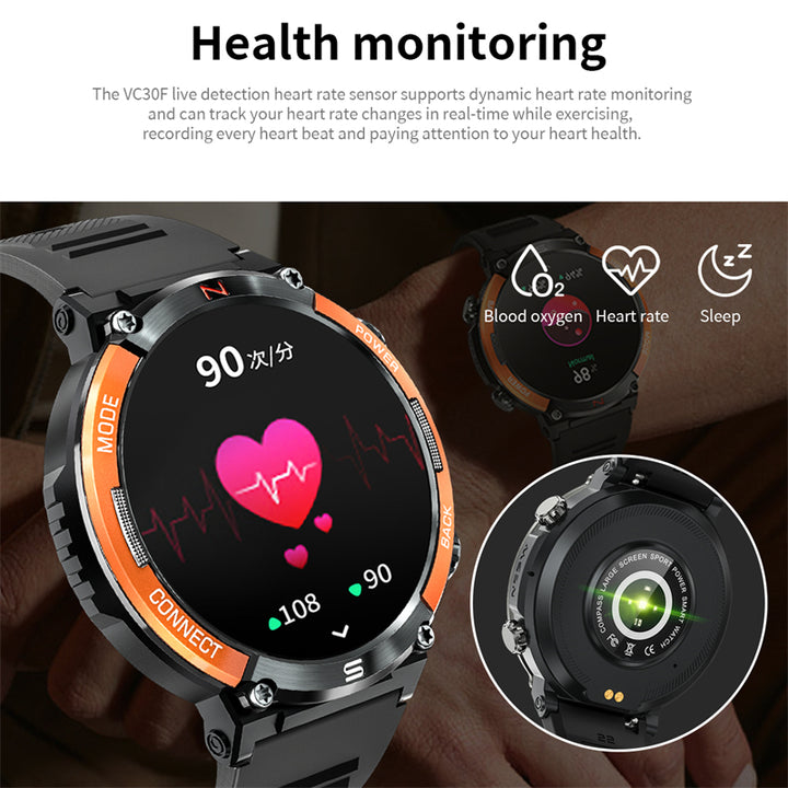 Premium Smartwatch for Men – Full Circle Touch Screen, Bluetooth Call, Waterproof, Heart Rate & Blood Pressure Monitoring, Sports Activity Tracker