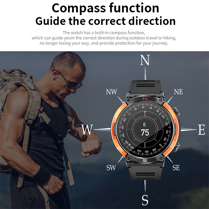 Premium Smartwatch for Men – Full Circle Touch Screen, Bluetooth Call, Waterproof, Heart Rate & Blood Pressure Monitoring, Sports Activity Tracker