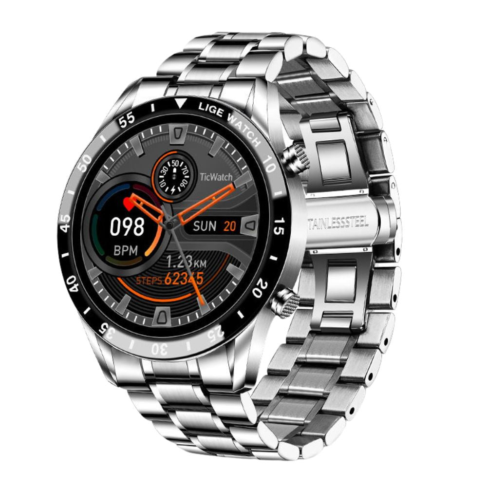 Premium Smartwatch for Men – Full Circle Touch Screen, Bluetooth Call, Waterproof, Heart Rate & Blood Pressure Monitoring, Sports Activity Tracker