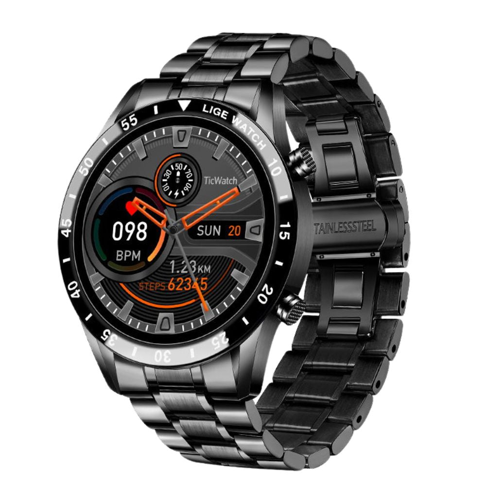 Premium Smartwatch for Men – Full Circle Touch Screen, Bluetooth Call, Waterproof, Heart Rate & Blood Pressure Monitoring, Sports Activity Tracker