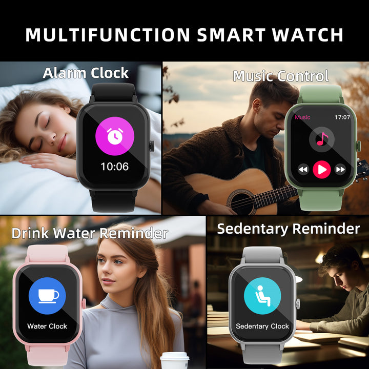 Premium Smartwatch for Men & Women – 1.85" HD Screen, Bluetooth Call, Sports Mode, Heart Rate, Blood Pressure Monitoring, IP67 Waterproof, Compatible with Android & iOS