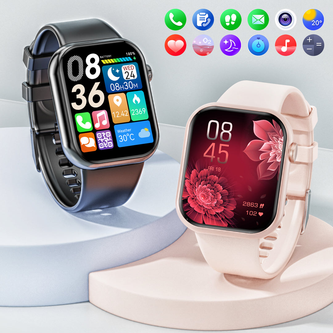 Premium Smartwatch for Men & Women – 1.85" HD Screen, Bluetooth Call, Sports Mode, Heart Rate, Blood Pressure Monitoring, IP67 Waterproof, Compatible with Android & iOS