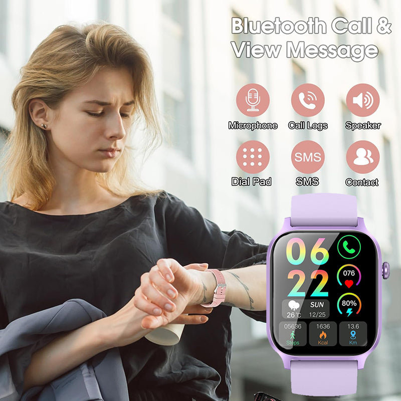 Premium Smartwatch for Men & Women – 1.85" HD Screen, Bluetooth Call, Sports Mode, Heart Rate, Blood Pressure Monitoring, IP67 Waterproof, Compatible with Android & iOS