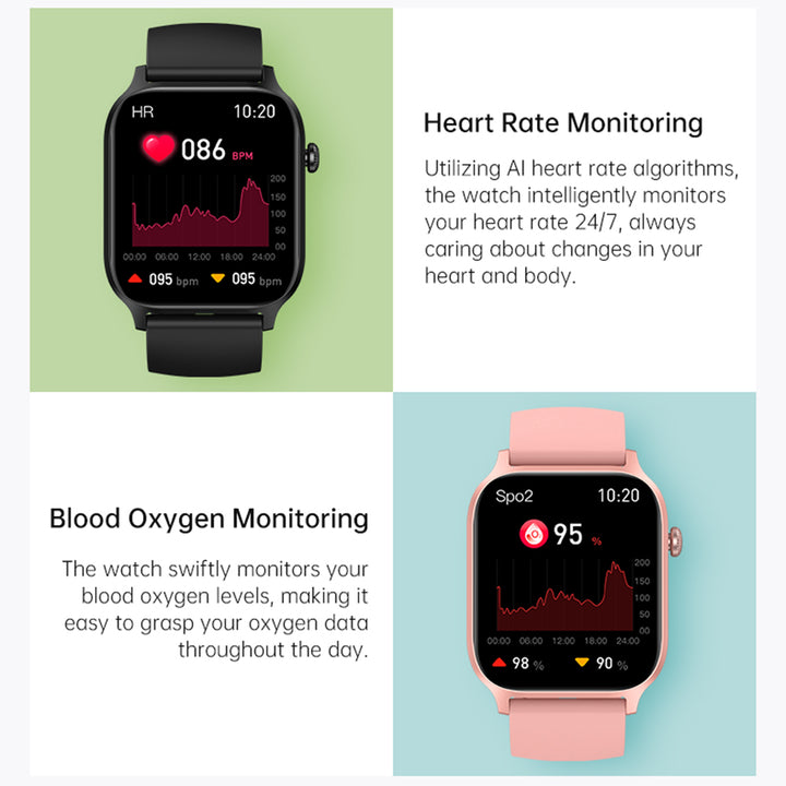 Premium Smartwatch for Men & Women – 1.85" HD Screen, Bluetooth Call, Sports Mode, Heart Rate, Blood Pressure Monitoring, IP67 Waterproof, Compatible with Android & iOS