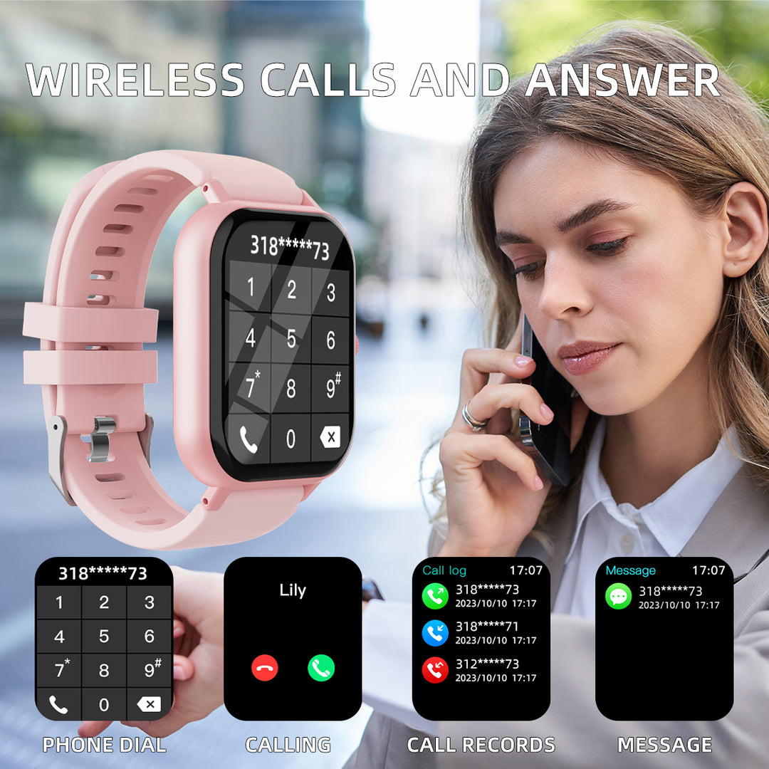 Premium Smartwatch for Men & Women – 1.85" HD Screen, Bluetooth Call, Sports Mode, Heart Rate, Blood Pressure Monitoring, IP67 Waterproof, Compatible with Android & iOS