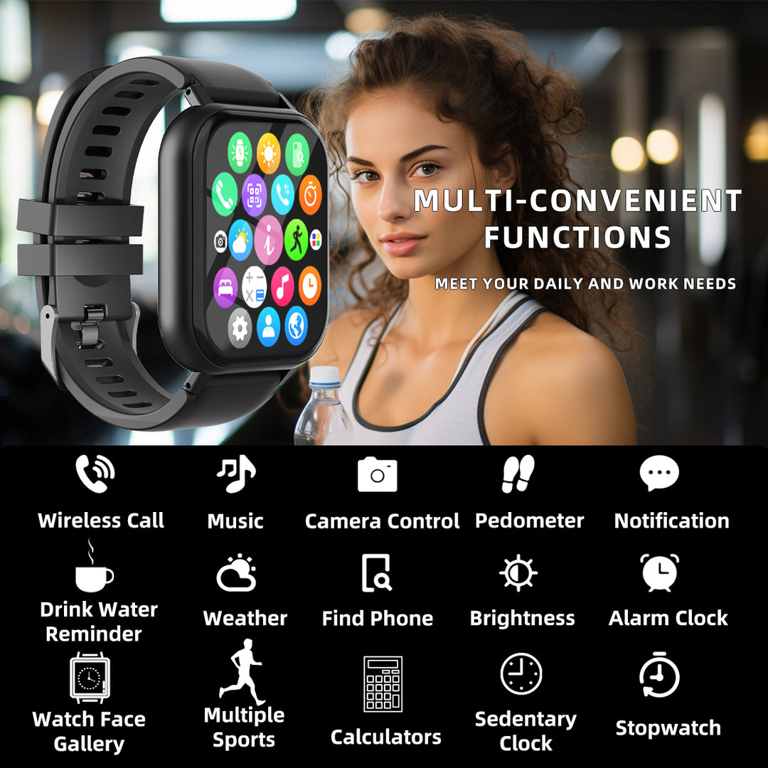 Premium Smartwatch for Men & Women – 1.85" HD Screen, Bluetooth Call, Sports Mode, Heart Rate, Blood Pressure Monitoring, IP67 Waterproof, Compatible with Android & iOS
