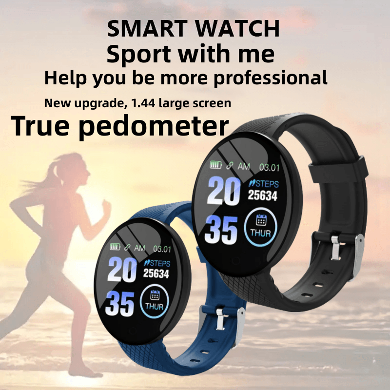 Premium Smartwatch for Men & Women – Fitness Tracker, Blood Pressure Monitor, Heart Rate, Waterproof, Sleep & Activity Tracker, 1.3” Touch Screen, Call & Social Media Alerts, 90mAh Battery, Compatible with iOS & Android