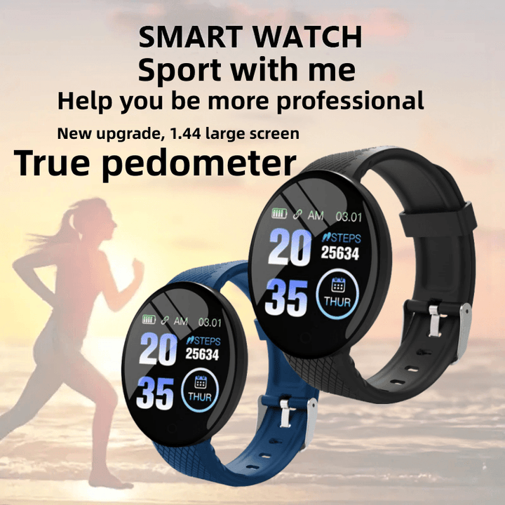 Premium Smartwatch for Men & Women – Fitness Tracker, Blood Pressure Monitor, Heart Rate, Waterproof, Sleep & Activity Tracker, 1.3” Touch Screen, Call & Social Media Alerts, 90mAh Battery, Compatible with iOS & Android