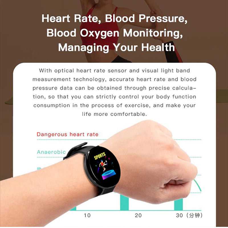 Premium Smartwatch for Men & Women – Fitness Tracker, Blood Pressure Monitor, Heart Rate, Waterproof, Sleep & Activity Tracker, 1.3” Touch Screen, Call & Social Media Alerts, 90mAh Battery, Compatible with iOS & Android