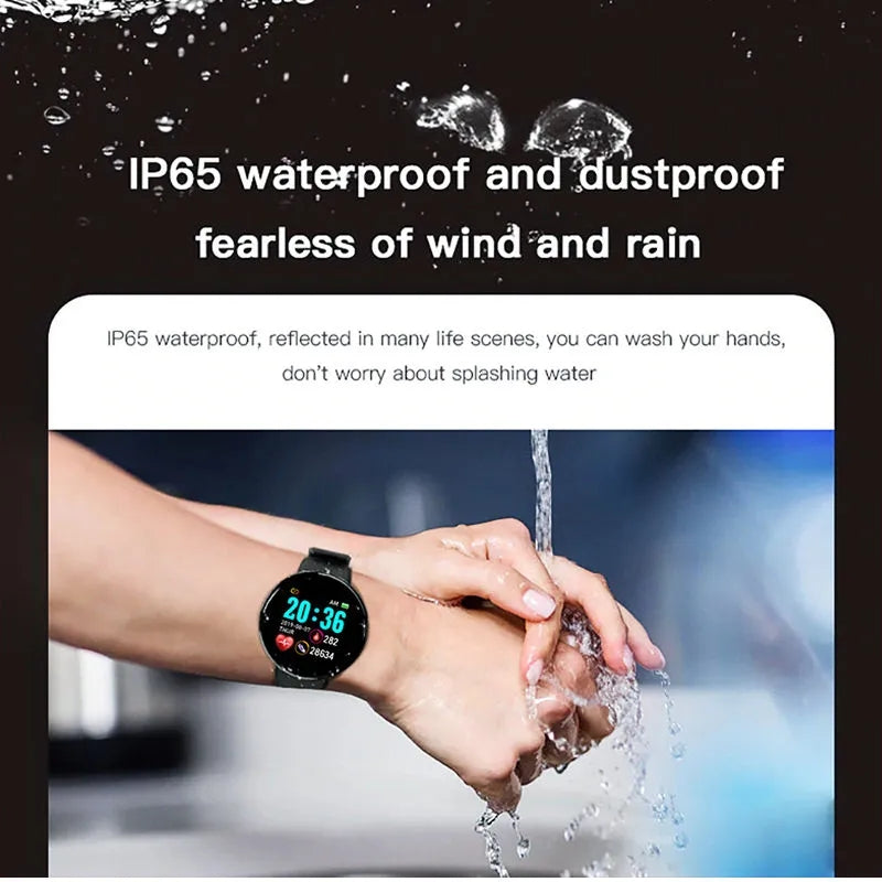 Premium Smartwatch for Men & Women – Fitness Tracker, Blood Pressure Monitor, Heart Rate, Waterproof, Sleep & Activity Tracker, 1.3” Touch Screen, Call & Social Media Alerts, 90mAh Battery, Compatible with iOS & Android