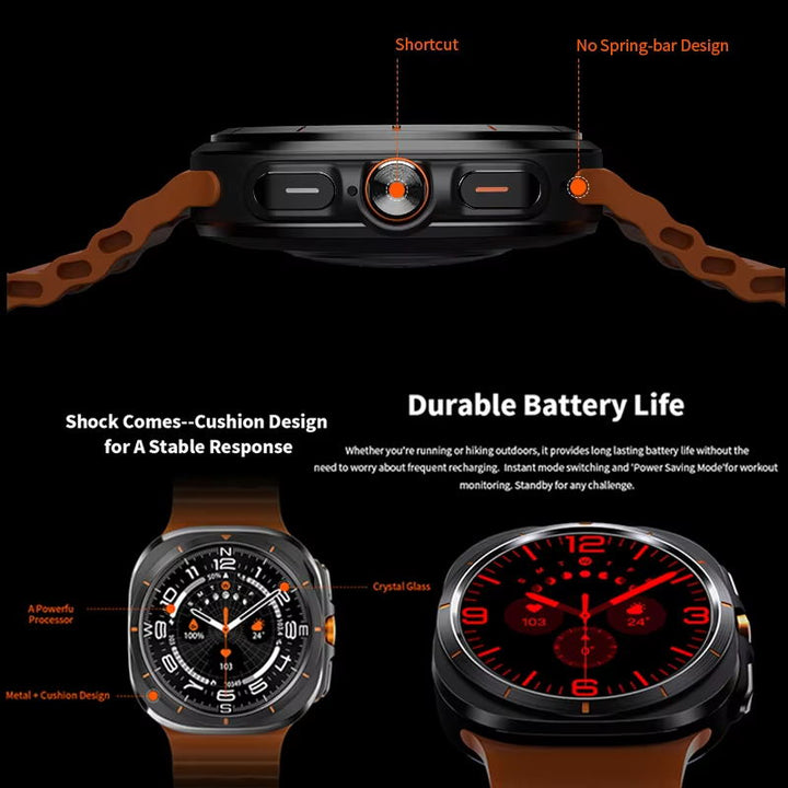 Premium Smartwatch for Men and Women – 1.43" AMOLED Display, IP68 Waterproof, Bluetooth Calling, Heart Rate, Blood Oxygen, SpO2, Compass, NFC, Fitness Tracking, Remote Camera, Multi-Sport Modes