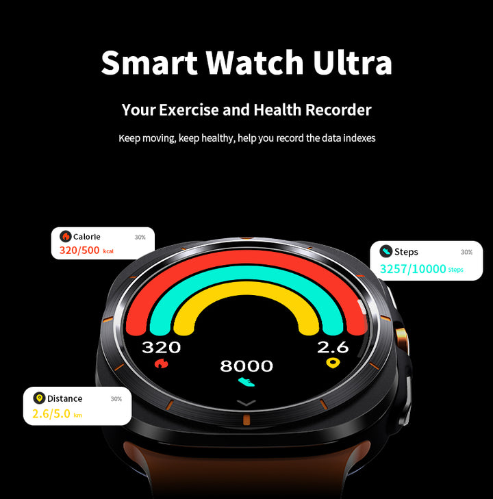 Premium Smartwatch for Men and Women – 1.43" AMOLED Display, IP68 Waterproof, Bluetooth Calling, Heart Rate, Blood Oxygen, SpO2, Compass, NFC, Fitness Tracking, Remote Camera, Multi-Sport Modes
