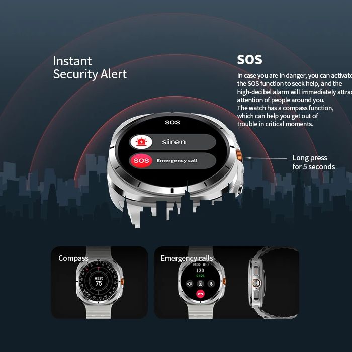 Premium Smartwatch for Men and Women – 1.43" AMOLED Display, IP68 Waterproof, Bluetooth Calling, Heart Rate, Blood Oxygen, SpO2, Compass, NFC, Fitness Tracking, Remote Camera, Multi-Sport Modes