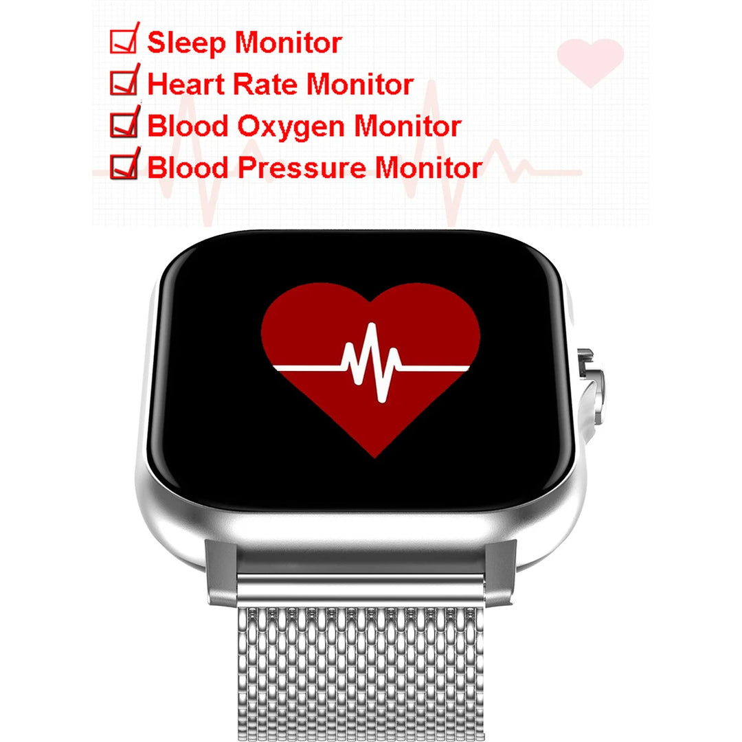 Premium Smartwatch for Men and Women – 2.01" Curved Screen, IP68 Waterproof, Bluetooth Calling, Heart Rate, SpO2, Sleep Monitoring, Sports Modes, Music Control, AI Voice, Fitness Tracker