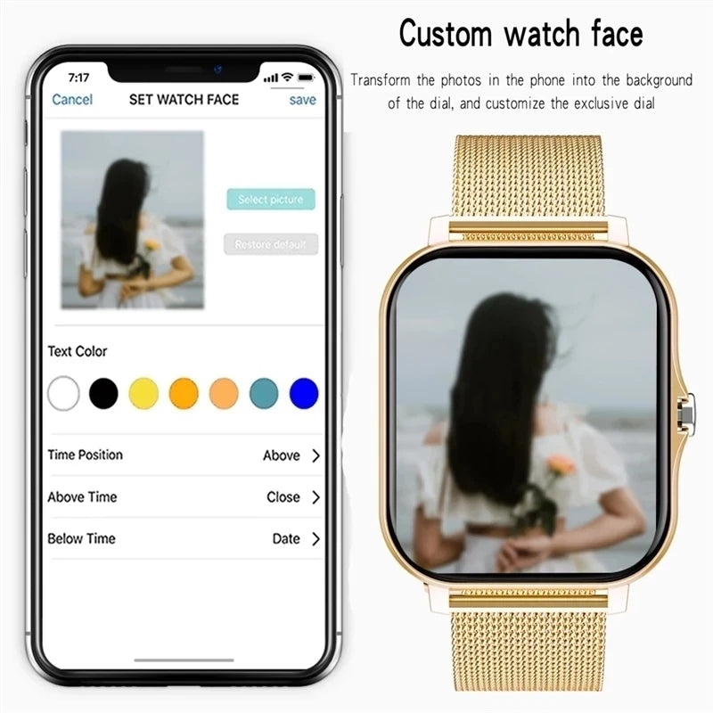 Premium Smartwatch for Men and Women – 2.01" Curved Screen, IP68 Waterproof, Bluetooth Calling, Heart Rate, SpO2, Sleep Monitoring, Sports Modes, Music Control, AI Voice, Fitness Tracker