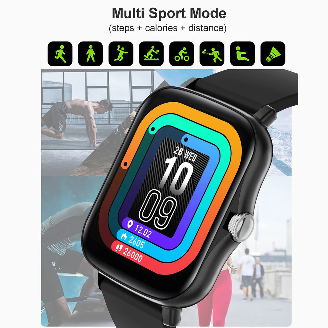 Premium Smartwatch for Men and Women – 2.01" Curved Screen, IP68 Waterproof, Bluetooth Calling, Heart Rate, SpO2, Sleep Monitoring, Sports Modes, Music Control, AI Voice, Fitness Tracker