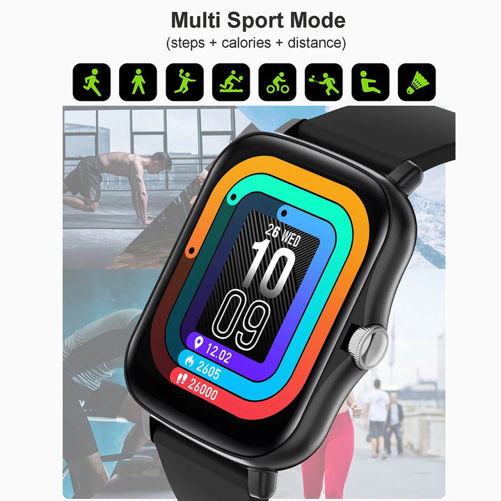 Premium Smartwatch for Men and Women – 2.01" Curved Screen, IP68 Waterproof, Bluetooth Calling, Heart Rate, SpO2, Sleep Monitoring, Sports Modes, Music Control, AI Voice, Fitness Tracker
