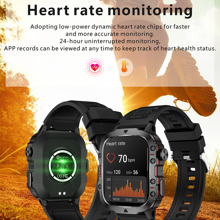 Premium Smartwatch for Men and Women – 2.01" Curved Screen, IP68 Waterproof, Bluetooth Calling, Heart Rate, SpO2, Sleep Monitoring, Sports Modes, Music Control, AI Voice, Fitness Tracker