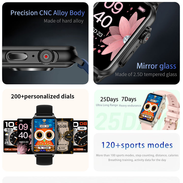 Premium Smartwatch for Women & Men – Heart Rate Monitoring, IP67 Waterproof, 20+ Sports Modes, Blood Pressure, Sleep Tracker, Customizable Watch Faces, Fitness Smart Bracelet for Android & iOS