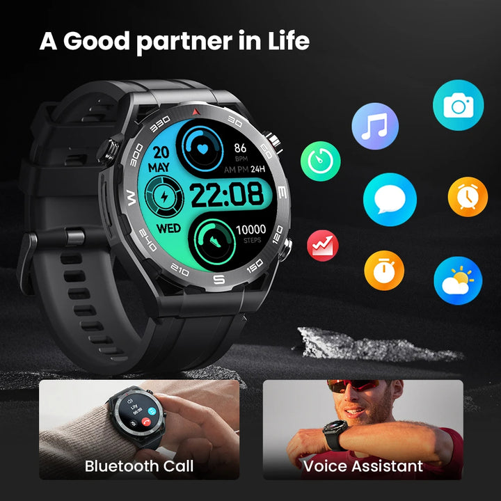 Premium Smartwatch with 1.43" AMOLED Display – GPS, 5ATM Water Resistance, 21-Day Battery Life, 100+ Sports Modes, Bluetooth 5.3, AI Voice Assistant, Wireless Charging, Global Version