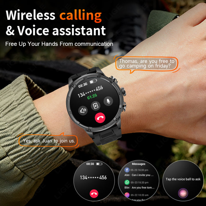 Premium Smartwatch with NFC & Bluetooth Headset – TWS Music & Talk, Sports Tracking, Sleep Monitoring, Camera Control, Music Control, Smart Alarm, Waterproof, Compatible with Android & iOS