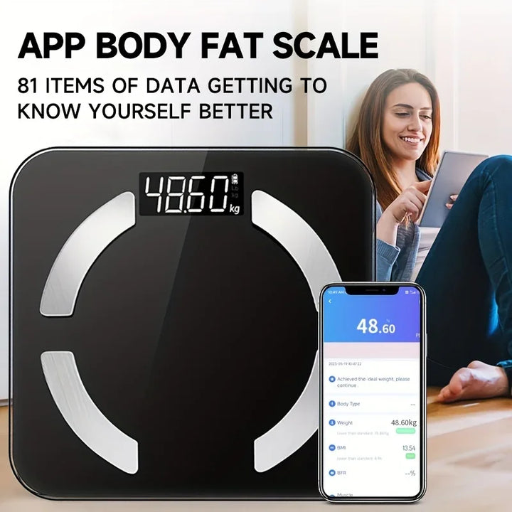 Premium Solar Digital Body Weight Scale – Smart Bathroom Scale with Bioimpedance Analysis, Body Fat Measurement, Light Energy Charging, and Accurate Health Tracking