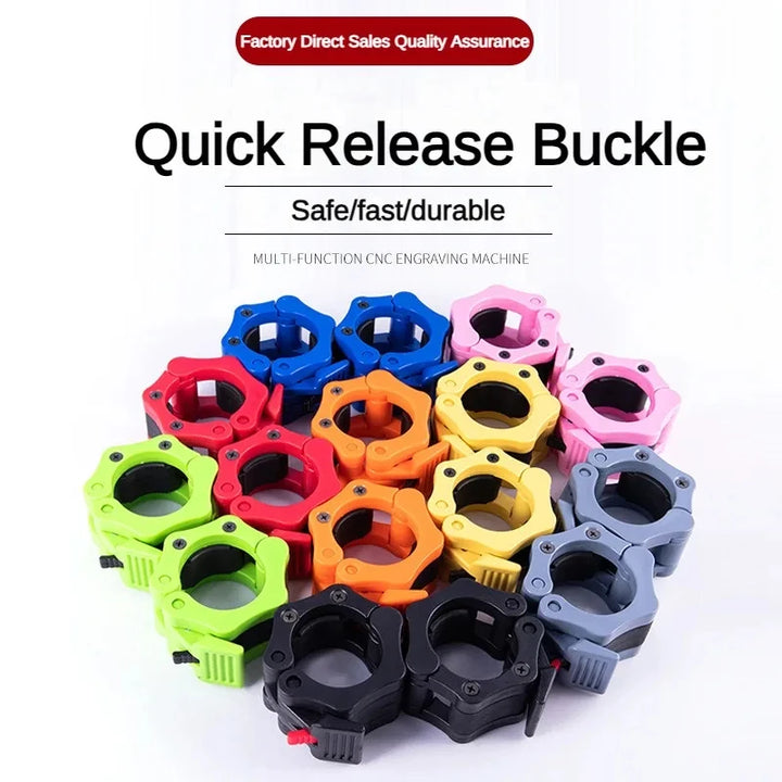 Premium Spinlock Barbell Collars – Quick Release Weightlifting Clamps for 25mm/28mm/30mm/50mm Bars, Reinforced ABS for Secure Fit, Easy One-Hand Installation