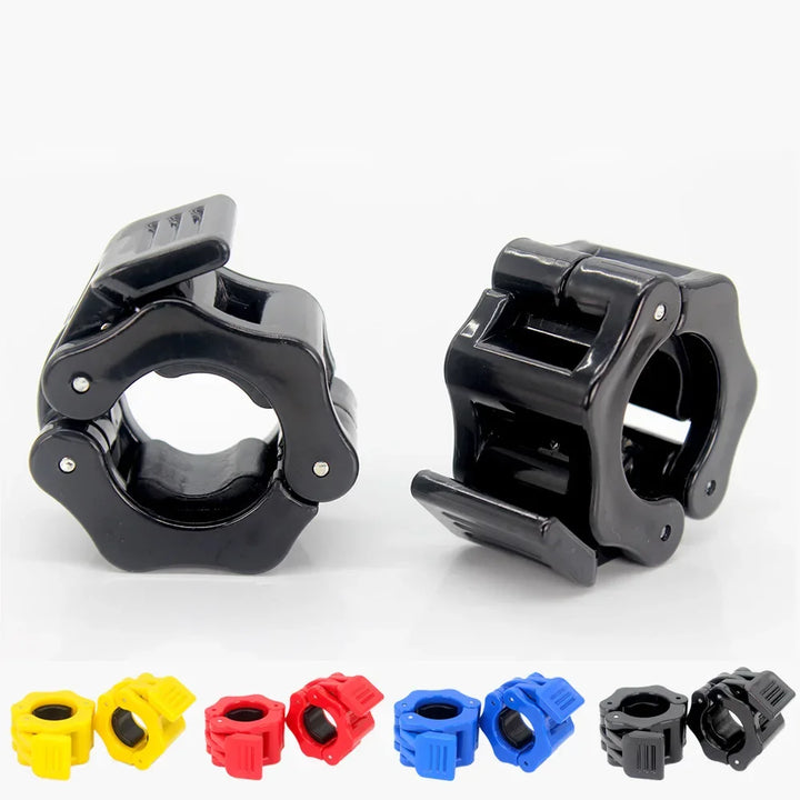Premium Spinlock Barbell Collars – Quick Release Weightlifting Clamps for 25mm/28mm/30mm/50mm Bars, Reinforced ABS for Secure Fit, Easy One-Hand Installation