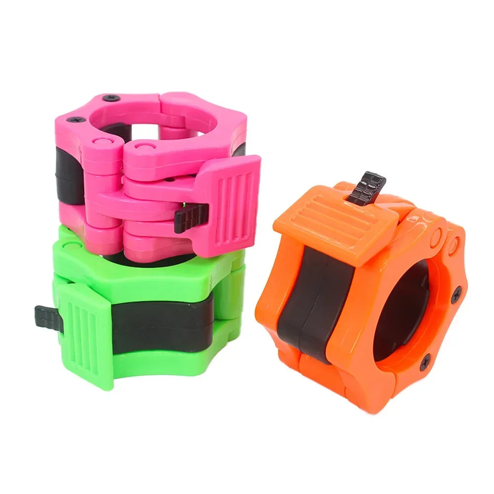 Premium Spinlock Barbell Collars – Quick Release Weightlifting Clamps for 25mm/28mm/30mm/50mm Bars, Reinforced ABS for Secure Fit, Easy One-Hand Installation
