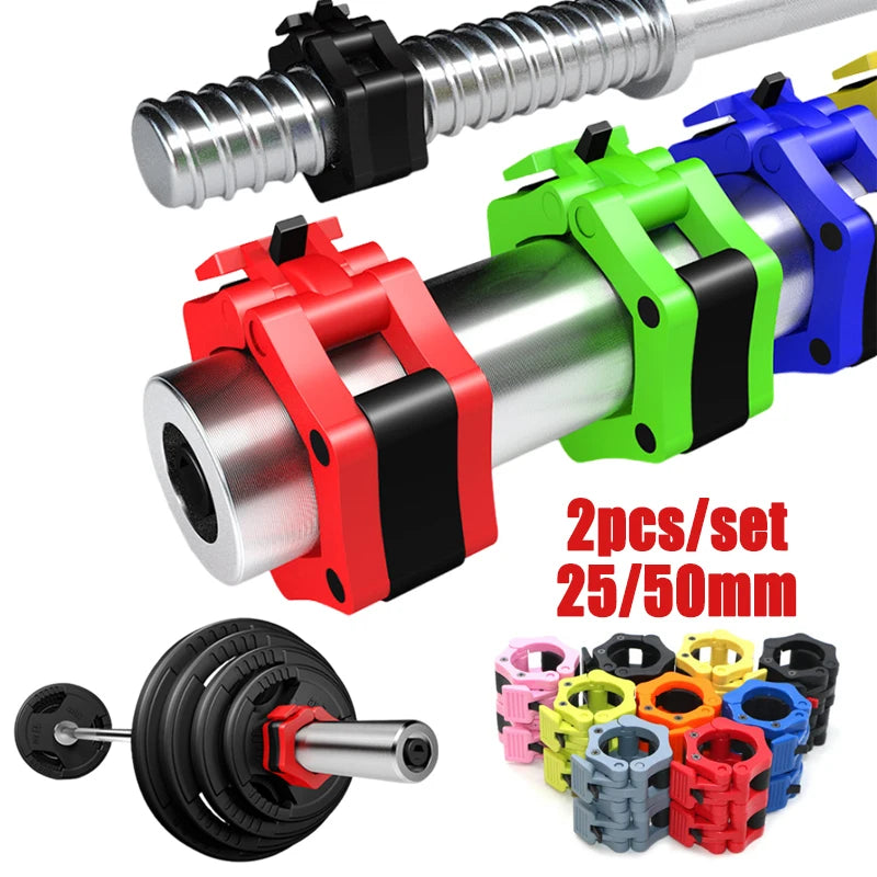 Premium Spinlock Barbell Collars – Quick Release Weightlifting Clamps for 25mm/28mm/30mm/50mm Bars, Reinforced ABS for Secure Fit, Easy One-Hand Installation