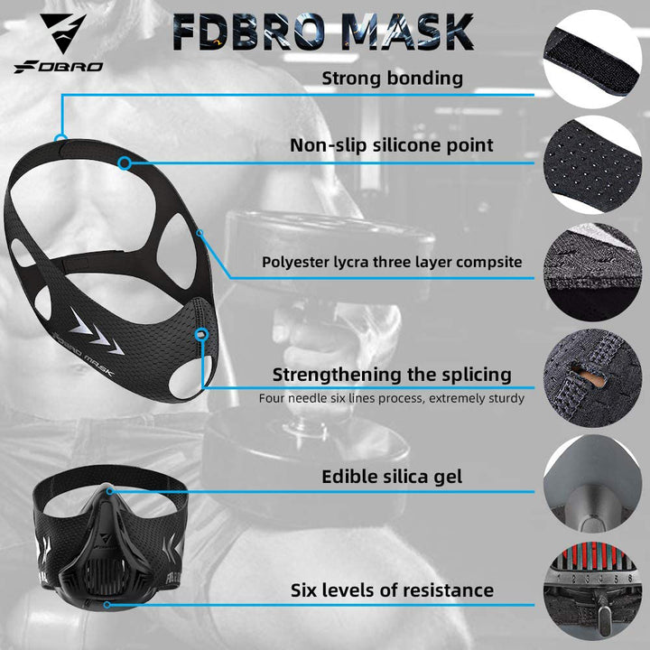 Premium Sports Mask for Running, Cycling, Gym & High Altitude Training – Cardio Workout Conditioning Mask, Air Filtration, Dust Protection, Adjustable Size for Fitness Activities