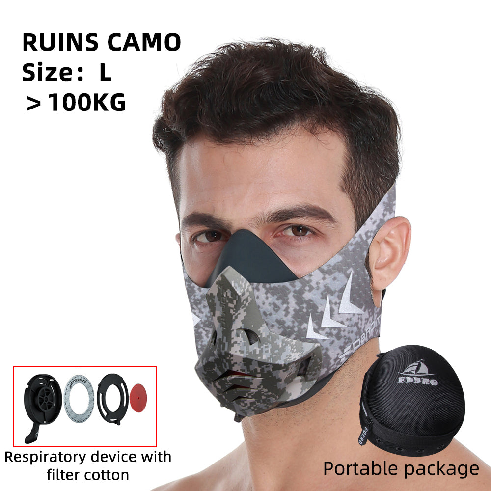 Premium Sports Mask for Running, Cycling, Gym & High Altitude Training – Cardio Workout Conditioning Mask, Air Filtration, Dust Protection, Adjustable Size for Fitness Activities