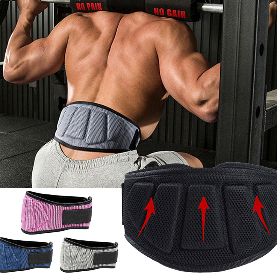 Premium Sports Weight Lifting Belt – Gym Workout Lumbar Back Support for Powerlifting, Strength Training, Squats, Weightlifting, Adjustable Nylon Waist Belt, Durable & Lightweight Design for Men and Women
