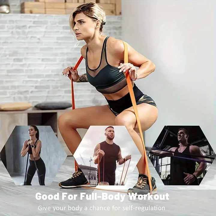 Premium Stackable TPE Resistance Bands – Strength Training Pull Bands for Fitness, Workout, Stretching and Home Gym Use