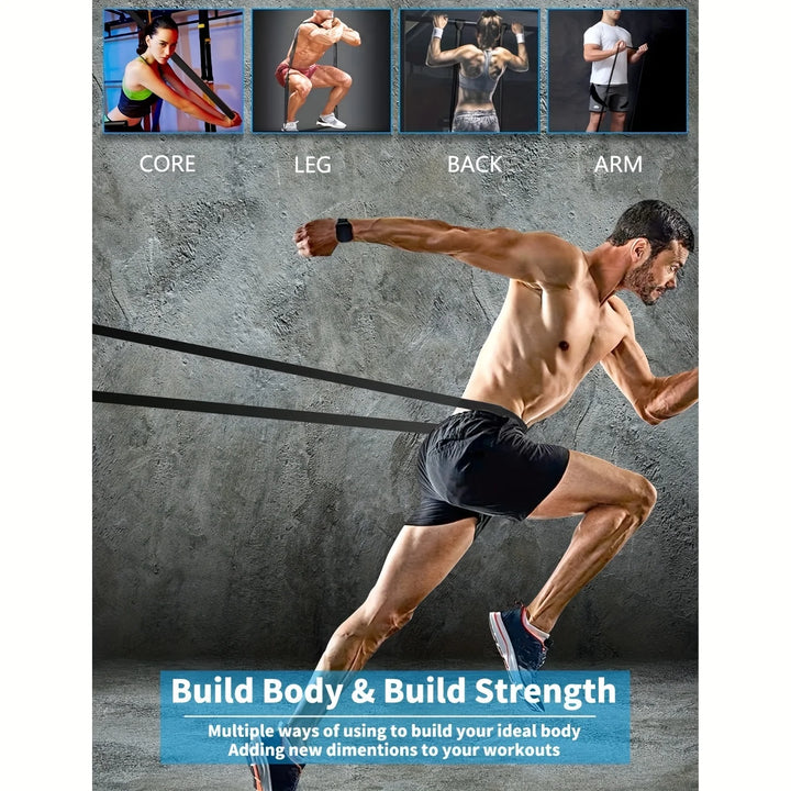 Premium Stackable TPE Resistance Bands – Strength Training Pull Bands for Fitness, Workout, Stretching and Home Gym Use