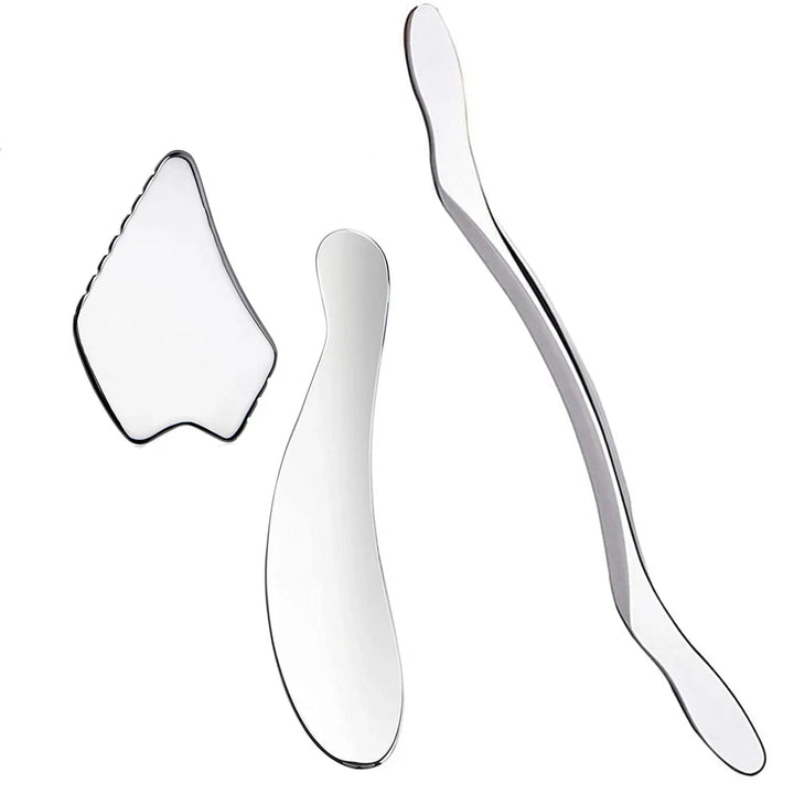 Premium Stainless Steel Gua Sha Scraping Massage Tool - IASTM for Muscle Pain Relief, Soft Tissue Mobilization, and Myofascial Release - Effective Full Body Deep Tissue Massage Tools (1/2/4/5/7pcs)
