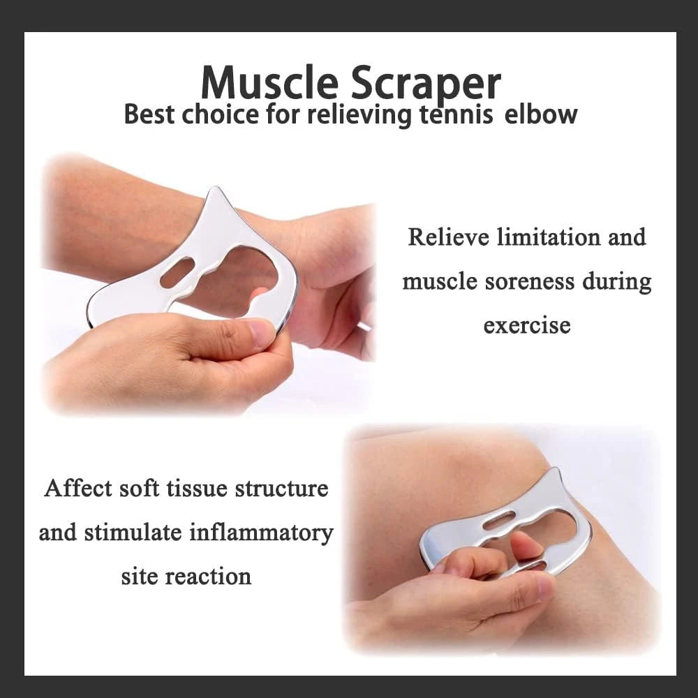 Premium Stainless Steel Gua Sha Scraping Massage Tool - IASTM for Muscle Pain Relief, Soft Tissue Mobilization, and Myofascial Release - Effective Full Body Deep Tissue Massage Tools (1/2/4/5/7pcs)