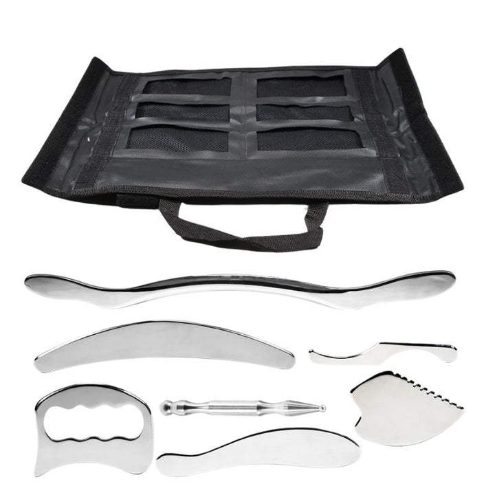 Premium Stainless Steel Gua Sha Scraping Massage Tool - IASTM for Muscle Pain Relief, Soft Tissue Mobilization, and Myofascial Release - Effective Full Body Deep Tissue Massage Tools (1/2/4/5/7pcs)