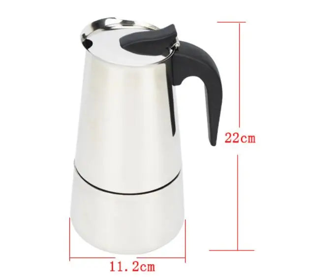 Premium Stainless Steel Moka Pot – 4 6 9 Cup Stovetop Espresso Coffee Maker