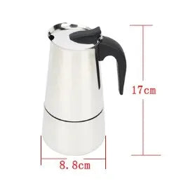 Premium Stainless Steel Moka Pot – 4 6 9 Cup Stovetop Espresso Coffee Maker